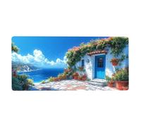 Tapis de Souris XXL 800X300X3MM, Cabine Tapis de Souris Paysage sous Main Bureau Résistant à l'eau Mouse Pad Dos Antidérapant en Caoutchouc et Dords Cousus Tapis Bureau pour Ordinateur Accessoire