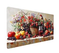 Tapis de Souris xxl 800x300x3MM Imperméable Fleur Tapis de Bureau Gaming pour Clavier Souris Sans fil Ordinateur Portable, Mouse Pad Paysage Bords Surpiqués Base Antidérapante, Cadeau Homme model-0524