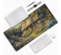 Tapis de Souris XXL 800x300x3mm, Rétro Tapis de Souris Gaming, Indiens Mousepad Pattern Base Caoutchouc Antidérapant Surface, Haute Précision et Vitesse Bords Surpiqués pour Gamer, Ordinateur 0E-341