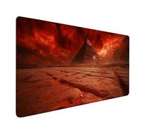 Tapis de Souris XXL 800x300x3mm, Rouge Tapis de Souris Gamer, Pyramide Gaming Mouse Pad avec Bords Cousus et Base Antidérapante en Caoutchouc, Gaming Accessoire et Accessoire Bureau Cadeau 2-9109