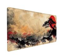 Tapis de Souris XXL 800x300x3mm, Rouge Tapis de Souris Gaming avec Surface en Caoutchouc Antidérapant, Améliore la Précision et la Vitesse, PC Gamer et Accessoire Bureau, Cadeau Homme, Soleil 5-1230