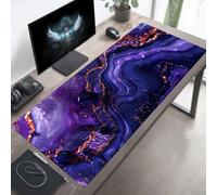Tapis de Souris XXL 800x300x3mm, Tapis de Souris Gamer Abstrait, Grand sous Main, Base en Caoutchouc Antidérapante, Bords Cousus, Imperméable Mouse Pad Violet, Améliorer Précision PjY6443 W-E