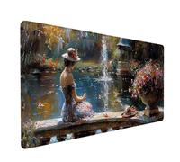 Tapis de Souris XXL 800x300x3mm, Vert Tapis de Souris Gaming avec Surface en Caoutchouc Antidérapant, Améliore la Précision et la Vitesse, PC Gamer et Accessoire Bureau, Cadeau Homme, Paysage 9-1490