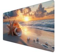 Tapis de Souris XXL 800x400 mm Grand Tapis de Souris Gamer Jaune Plage sous Main Bureau avec Bords Cousus Imperméable Antidérapant Mouse Pad Améliore Précision et Vitesse pour Maison/Bureau F1-95
