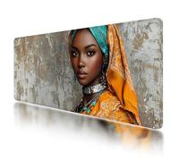 Tapis de Souris XXL 800x400 mm, Tapis de Souris Gris avec Caoutchouc Antidérapant et Imperméable, Sous Main Bureau Afrique à Bords Cousus, Améliore la Précision et la Vitesse, pour Gamer, Bureau, -500