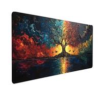 Tapis de Souris xxl 800x400x3 MM Imperméable Arbre Tapis de Bureau Gaming pour Clavier Souris Sans fil Ordinateur Portable, Mouse Pad Paysage Bords Surpiqués Base Antidérapante, Cadeau Homme model5185