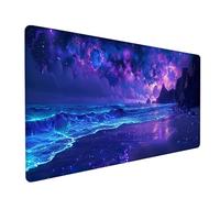 Tapis de Souris XXL 800x400x3mm, Bleu Tapis de Souris Gaming avec Surface en Caoutchouc Antidérapant, Améliore la Précision et la Vitesse, Accessoire Bureau, Cadeau Homme, Ciel éToilé 0-8164