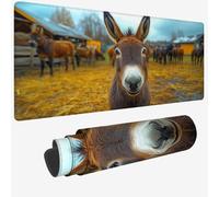 Tapis de Souris XXL 800x400x3mm, Brun Grand Tapis de Souris avec Imperméable et Caoutchouc Antidérapant âne sous Main Bureau à Bords Cousus, Améliore la Précision et la Vitesse pour Gamer W-1255