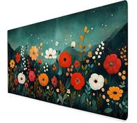 Tapis De Souris XXL 800x400x3mm, Fleur Grand Tapis De Souris Gamer, Tapis Souris Dessin animé avec éTanche Base en Caoutchouc AntidéRapante,Tapis De Bureau pour éTudes, Gaming.IdéAl Cadeau Homme A392