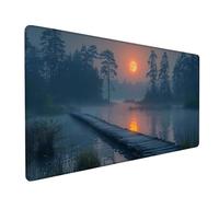 Tapis de Souris XXL 800x400x3mm, ForêT Tapis de Souris Gaming avec Surface en Caoutchouc Antidérapant, Améliore la Précision et la Vitesse, PC Gamer et Accessoire Bureau, Cadeau Homme, Lune 3-3710