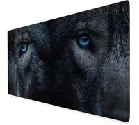 Tapis De Souris XXL 800x400x3mm, Loup Grand Tapis De Souris Gamer, Tapis Souris Yeux avec éTanche Base en Caoutchouc AntidéRapante,Tapis De Bureau Lavable pour éTudes, Gaming.IdéAl Cadeau Homme A545