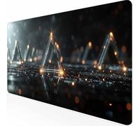 Tapis de Souris XXL 800x400x3MM Tapis de Souris Gamer Noir Abstrait, Accessoires Bureau avec Base Antidérapante et Bords Cousus, Deco, Cadeau Anniversaire Homme, Mousepad pour Computer -z1c09786