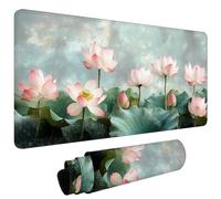 Tapis de Souris XXL 800x400x3mm Tapis de Souris Gaming avec Base AntidéRapante ImperméAble à l'eau, Gamer Mouse Pad, Accessoire Bureau, Précision-Vitesse-Confort pour Tous, Lotus Aux ŒufsCanard #L1887
