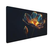 Tapis de Souris XXL 800x400x3mm Tapis de Souris Noir Mouse Pad Lotus Améliore la Précision et la Vitesse, Antidérapant Étanche, Bords Cousus, Accessoires Gaming, PC Bureau, Cadeau Homme D-1161