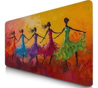 Tapis de Souris XXL 80x30cm Danseurs Tapis de Souris Gaming, sous Main Bureau Gaming Coloré Accessoire Bureau Base en Caoutchouc Antidérapant Surface Confort, Mouse Pad pour PC, Cadeau Femme F0-1198