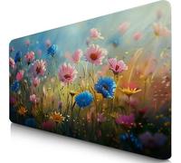 Tapis de Souris XXL 80x30cm Rose Tapis de Souris Gaming, sous Main Bureau Gaming Usine Accessoire Bureau Base en Caoutchouc Antidérapant Surface Confort, Mouse Pad pour Maison, Ordinateur, PC F0-250