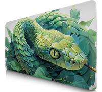 Tapis de Souris XXL 80x30cm Vert Tapis de Souris Gaming, Sous Main Bureau Gaming Serpent Accessoire Bureau Base en Caoutchouc Antidérapant Surface Confort, Mouse Pad pour Maison, Ordinateur, PC F0-264