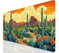 Tapis de Souris XXL 80x40cm Grand Tapis de Souris Orange Brûlé Mouse Pad Désert sous Main Bureau, Base en Caoutchouc Antidérapante, Haute Précision et Rapidité Accessoire Bureau Gamer, Maison YG-819