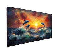 Tapis de Souris xxl 80x40x0.3 CM Imperméable Paysage Tapis de Bureau Gaming pour Clavier Souris Sans fil Ordinateur Portable, Mouse Pad Arbre Bords Surpiqués Base Antidérapante, Cadeau Homme model0305