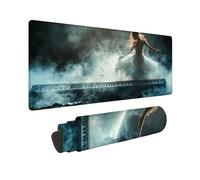 Tapis de Souris XXL 900 x 300 mm Tapis de Souris Noir Et Blanc Accessoire Bureau Travail Fille Au Piano, Résistant à Usure Lavable, Gaming Accessoire avec Base en Caoutchouc Antidérapante -TL1172