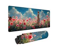 Tapis de Souris xxl 900 x 300 x 3MM Tapis de Souris Rose Accessoire Bureau Travail Fleurs, Résistant à Usure Lavable, Gaming Accessoire avec Base en Caoutchouc Antidérapante Pour Maison Bureau -TL60VU