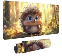 Tapis de Souris XXL 900 x 400 mm 2025 Neuf Grand Tapis Souris Dessin animé avec à Bords Cousus,Gaming Mouse Pad Imperméable,Précision,Vitesse et Confort - pour Mouse Pad et Claviers,Hérisson,-DD 1883