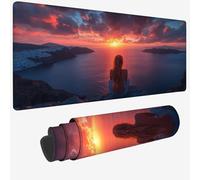 Tapis de Souris XXL 900 x 500 x 3 MM, Couleur Orange Grand Tapis de Souris avec Imperméable et Antidérapant Petite île sous Main Bureau à Bords Cousus, Améliore Précision et Vitesse pour Gamer W-1318