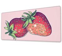 Tapis de Souris XXL 900x1800x3 mm Fraises Tapis Souris Gamer Haute Précision et Vitesse Mouse Pad Avec Bords Cousus et Base en Caoutchouc Antidérapante pour Gaming Accessoire Cadeaux pour Hommes zj441