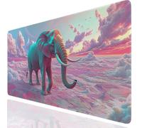 Tapis de Souris XXL 900x300x3mm Éléphant Tapis de Bureau Multifonctionnel et Etendu, Rose Mouse Pad Lmperméable et Antidérapant, Migliora Precisione Velocità, Convient pour Deco Bureau GKfr-3204