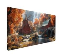 Tapis de Souris xxl 900x400x3mm Imperméable Arbre Tapis de Bureau Gaming pour Clavier Souris Sans fil Ordinateur Portable, Mouse Pad Paysage Bords Surpiqués Base Antidérapante, Cadeau Homme model-0646