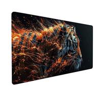 Tapis de Souris XXL 900x400x3mm, Noir Tapis de Souris Gaming avec Surface en Caoutchouc Antidérapant, Améliore la Précision et la Vitesse, PC Gamer et Accessoire Bureau, Cadeau Homme, Tigre G-3307