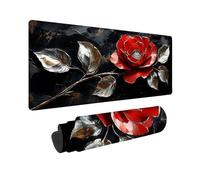 Tapis de Souris XXL 900x400x3MM Tapis de Souris Rouge Accessoire Bureau Travail Rose, Résistant à Usure Lavable, Gaming Accessoire avec Base en Caoutchouc Antidérapante pour Maison Bureau -TL27WE