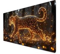 Tapis De Souris XXL 900x500x3mm, Le léopard Grand Tapis De Souris Gamer, Tapis Souris Animal avec éTanche Base en Caoutchouc AntidéRapante,Tapis De Bureau pour éTudes, Gaming.IdéAl Cadeau Homme A39