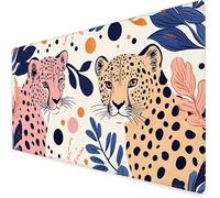 Tapis De Souris XXL 900x500x3mm, Le léopard Grand Tapis De Souris Gamer, Tapis Souris Rose avec éTanche Base en Caoutchouc AntidéRapante,Tapis De Bureau pour éTudes, Gaming.IdéAl Cadeau Homme A40
