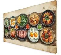 Tapis De Souris XXL 900x500x3mm, Nourriture Grand Tapis De Souris Gamer, Tapis Souris œuf avec éTanche Base en Caoutchouc AntidéRapante,Tapis De Bureau pour éTudes, Gaming.IdéAl Cadeau Homme A758