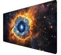 Tapis de Souris xxl 900x500x3mm Tapis de Souris Ciel étoilé Mouse Pad Orange Brûlée Améliore la Précision et la Vitesse, Bords Cousus, Accessoires Gaming, PC Bureau, Travail, Ordinateur Y7-1374