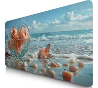 Tapis de Souris XXL 90x40cm Bleu Tapis de Souris Gaming, sous Main Bureau Gaming Cœur Accessoire Bureau Base en Caoutchouc Antidérapant Surface Confort, Mouse Pad pour Maison, Ordinateur, PC F0-480