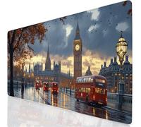 Tapis de Souris XXL 90x40cm Grand Tapis de Souris Paris Mouse Pad Voiture sous Main Bureau, Base en Caoutchouc Antidérapante, Haute Précision et Rapidité Accessoire Bureau pour Gamer, Maison YG-295