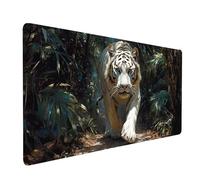Tapis de Souris xxl 90x50x0.3 CM Imperméable Tigre Tapis de Bureau Gaming pour Clavier Souris Sans fil Ordinateur Portable, Mouse Pad Paysage Bords Surpiqués Base Antidérapante, Cadeau Homme model5587