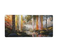 Tapis de Souris XXL Arbre 900 x 400 mm, Base en Caoutchouc Antidérapante Paysage Tapis Souris Etendu, Surface Nanotextile de Haute Précision Améliore la Mousepad Durable avec et la Vitesse M473