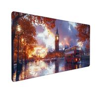 Tapis de Souris XXL Arbre, Big Ben Tapis de Souris Gamer 700x400x3mm, Sous Main Bureau avec Rubber Base, Gaming Accessoire Bureau, Mousepad Grand avec Bords Cousus, pour PC Ordinateur, Clavier, B-7665