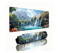 Tapis de Souris XXL Automne Tapis de Souris Lis 1000x500x3mm, Mousepad avec Coutures sur Les Bords, Résistant aux Eclaboussures, Durable, Portable, Moderne Accessoire Bureau pour Ordinateur, PC 0B-778