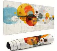 Tapis de Souris XXL Beige 800x300x3mm Antidérapant Rubber Base Tapis de Souris Gamer Géométrie Précision Compatible Toutes Mouse, Revêtement Doux Imperméable Protege Bureau pour Home Bureau xg-370