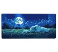Tapis de Souris XXL BéTail Tapis Souris 1000x500x3mm, Lune étendu Mouse Pad Base Antidérapante, Coutures sur Les Bords, Imperméable et Durable Mousepad Accessoires Bureau, Fourniture Bureau 5-R635