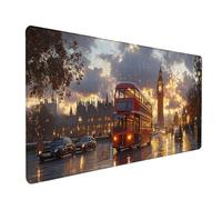 Tapis de Souris XXL Big Ben, Vue De La Rue Tapis de Souris Gamer 1000x500x3mm, sous Main Bureau avec Rubber Base, Gaming Accessoire Bureau, Mousepad Grand avec Bords Cousus, pour PC, Clavier, 5-4665