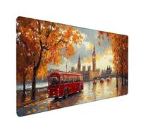 Tapis de Souris XXL Big Ben, Vue De La Rue Tapis de Souris Gamer 700x400x3mm, sous Main Bureau avec Rubber Base, Gaming Accessoire Bureau, Mousepad Grand avec Bords Cousus, pour PC, Clavier, 8-8789