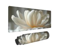Tapis de Souris XXL Blanc 1000x500x12MM Tapis de Souris Gamer Fleurs, Gaming Accessoire avec Imperméable Résistant Base Antidérapante, Deco Bureau avec Bords Cousus pour Ordinateur, Cadeau -2510F17