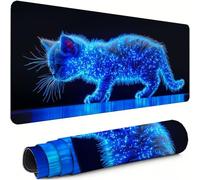 Tapis de Souris XXL Bleu 1200x600x3mm Antidérapant Rubber Base Tapis de Souris Gamer Chat Précision Compatible Toutes Mouse, Revêtement Doux Imperméable Protege Bureau pour Home Bureau Gaming xg-498