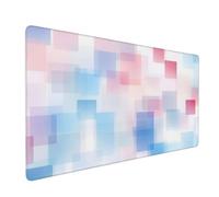 Tapis de Souris XXL Bleu 600 x 300 x 3 mm, Grand Tapis de Souris Gamer Mosaïque sous Main Bureau à Bords Cousus, Mouse Pad avec Base en Caoutchouc Antidérapante pour Maison et Bureau -MP353