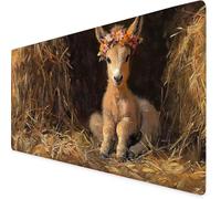 Tapis de Souris XXL Brun Tapis Souris Âne Gamer Mouse Pad avec Coutures sur Les Bords, sous-Main Bureau 700x300x3mm, Accessoire Bureau Texturée Résistant à Usure Lavable, Gamer, Ordinateur, PC K7-344